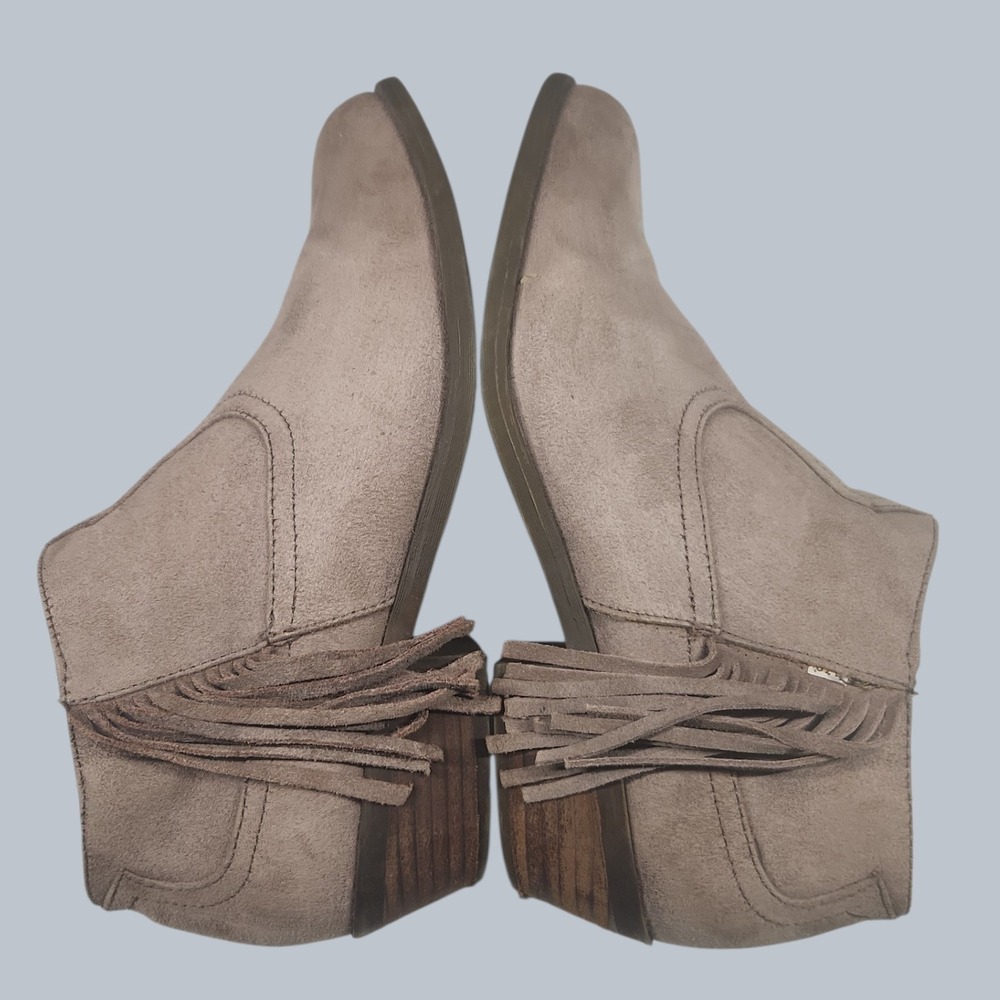 Carlos by Carlos Santana Loretta Women"s 7.5M Taupe Suede Western Ankle Booties - Picture 3 of 6